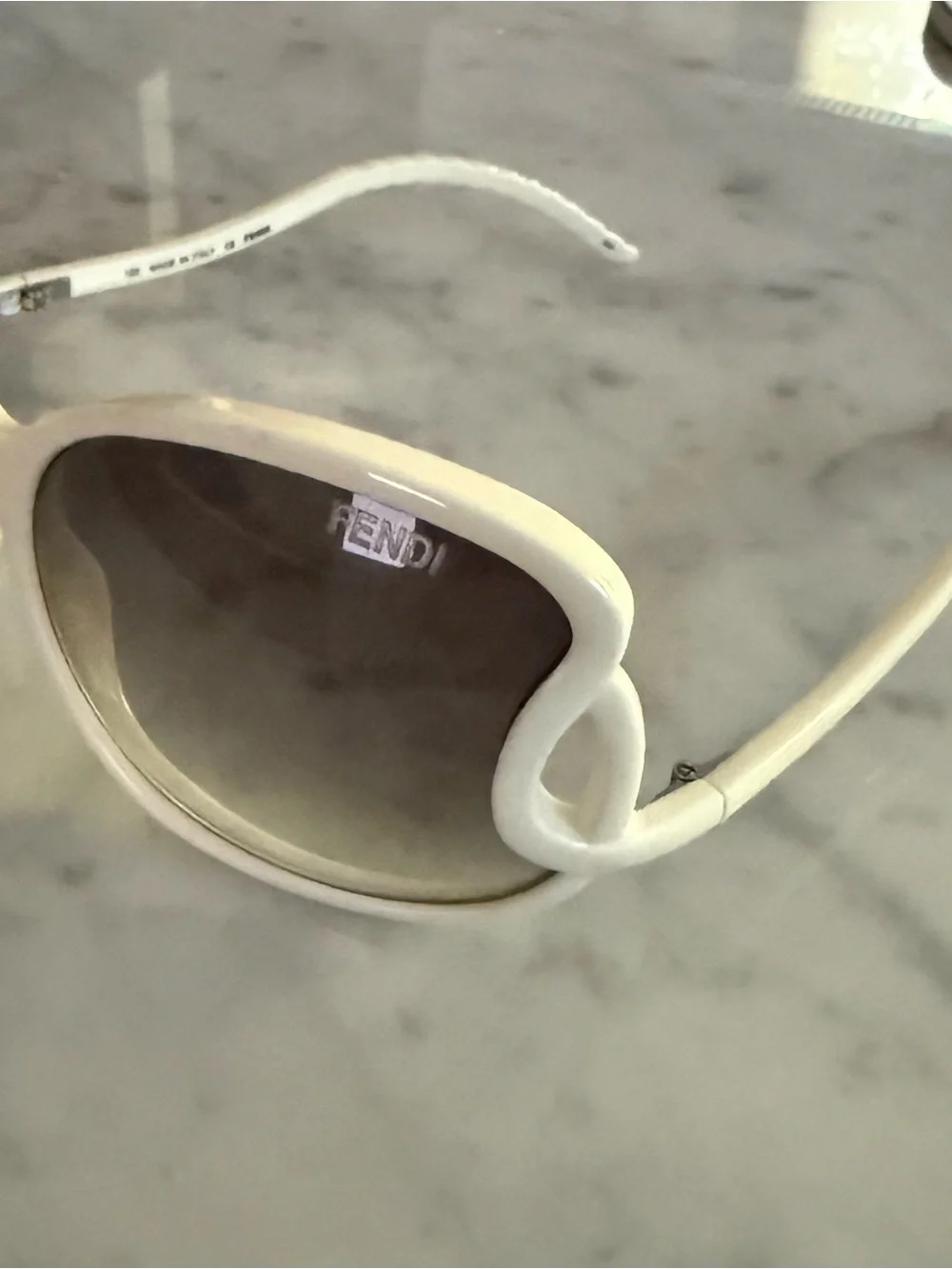 Fendi FS5177 Oversized Butterfly Sunglasses Ivory White Gradient 63mm